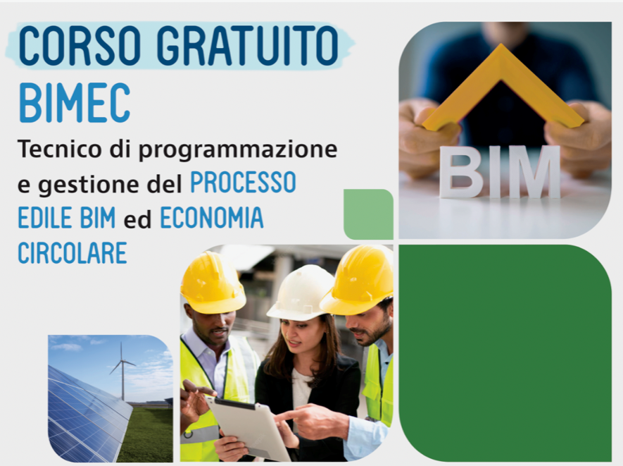 Corso gratuito BIMEC: Tecnico di programmazione e gestione del processo edile BIM ed economia circolare